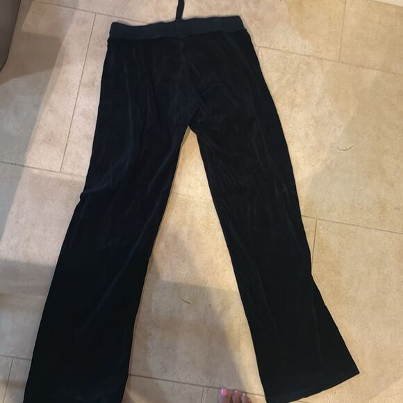 Classic Black Women's Velour Pants - Drawstring - Size Medium - Lounge Pants - Picture 4 of 4